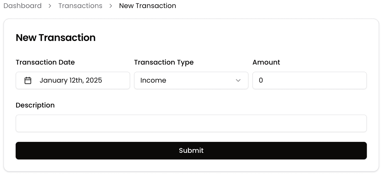 New transaction example